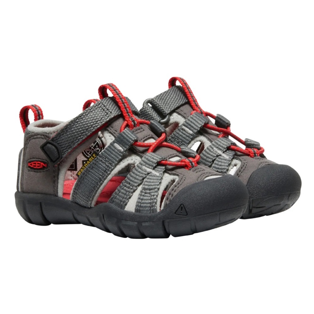 KEEN Seacamp II CNX Water Friendly Sandal | Red Gray MAGNET DRIZZLE | Size 7
